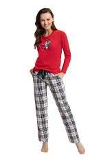 Piżama Luna 657 dł/r Flanela M-2XL damska