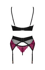 Komplet Obsessive Rosenty Set With Garter Belt XS-2XL