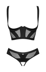 Komplet Obsessive Chic Amoria Crotchless Set XS-2XL