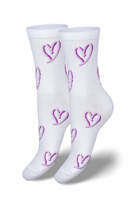 Skarpety Milena 0200 Serca Prążek 37-41