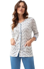 Piżama Luna 668 3/4 4XL L24 damska rozpinana
