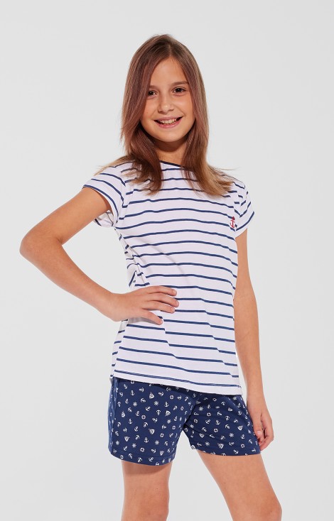 Piżama Cornette Kids Girl 245/103 Marine kr/r 98/128