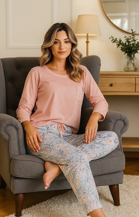 Piżama Leveza Fidelia 1510 7/8 M-2XL