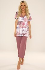 Piżama De Lafense 777 Violet kr/r 3XL-4XL