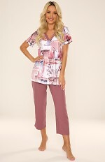 Piżama De Lafense 777 Violet kr/r 3XL-4XL