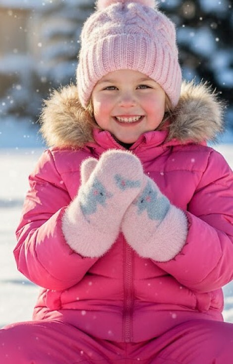 Rękawiczki Noviti RZ049 Girl Puszyste Kotek