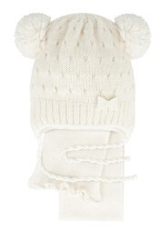 Komplet AJS 48-320 Czapka+szalik dziewczęcy