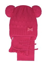 Komplet AJS 48-320 Czapka+szalik dziewczęcy