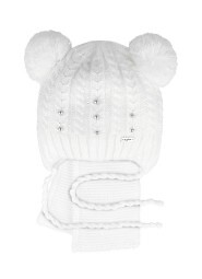 Komplet AJS 48-309 Czapka+szalik dziewczęcy