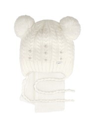 Komplet AJS 48-309 Czapka+szalik dziewczęcy
