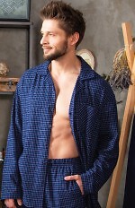 Piżama Key MNS 457 B24 Flanela dł/r M-2XL męska rozpinana