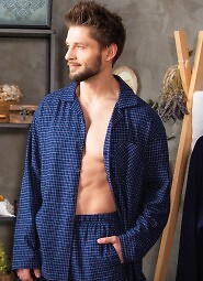 Piżama Key MNS 457 B24 Flanela dł/r M-2XL męska rozpinana