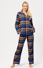 Piżama Key LNS 481 B24 Flanela dł/r 2XL-3XL rozpinana damska
