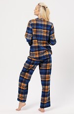 Piżama Key LNS 481 B24 Flanela dł/r 2XL-3XL rozpinana damska