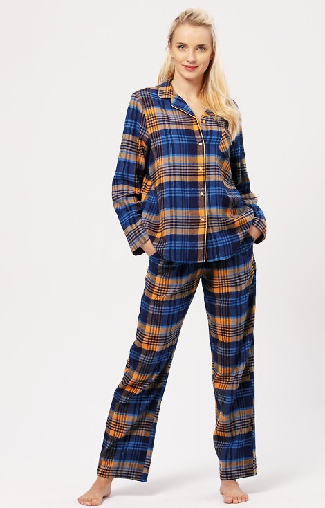 Piżama Key LNS 481 B24 Flanela dł/r 2XL-3XL rozpinana damska