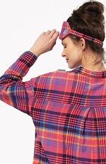 Piżama Key LNS 483 B24 Flanela dł/r 2XL-4XL rozpinana damska