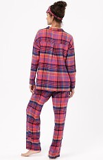 Piżama Key LNS 483 B24 Flanela dł/r 2XL-4XL rozpinana damska