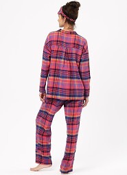 Piżama Key LNS 483 B24 Flanela dł/r 2XL-4XL rozpinana damska