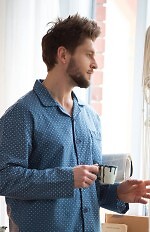 Piżama Key MNS 503 B24 Flanela dł/r M-2XL męska rozpinana