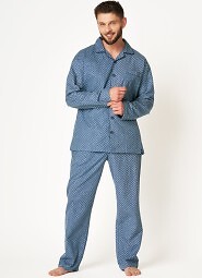 Piżama Key MNS 503 B24 Flanela dł/r M-2XL męska rozpinana