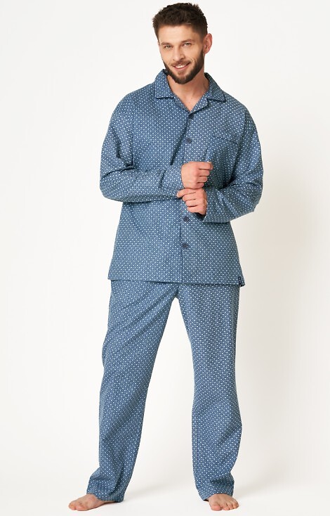 Piżama Key MNS 503 B24 Flanela dł/r M-2XL męska rozpinana