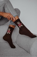 Skarpety Milena 0200-132 Miś W Sweterku 37-41