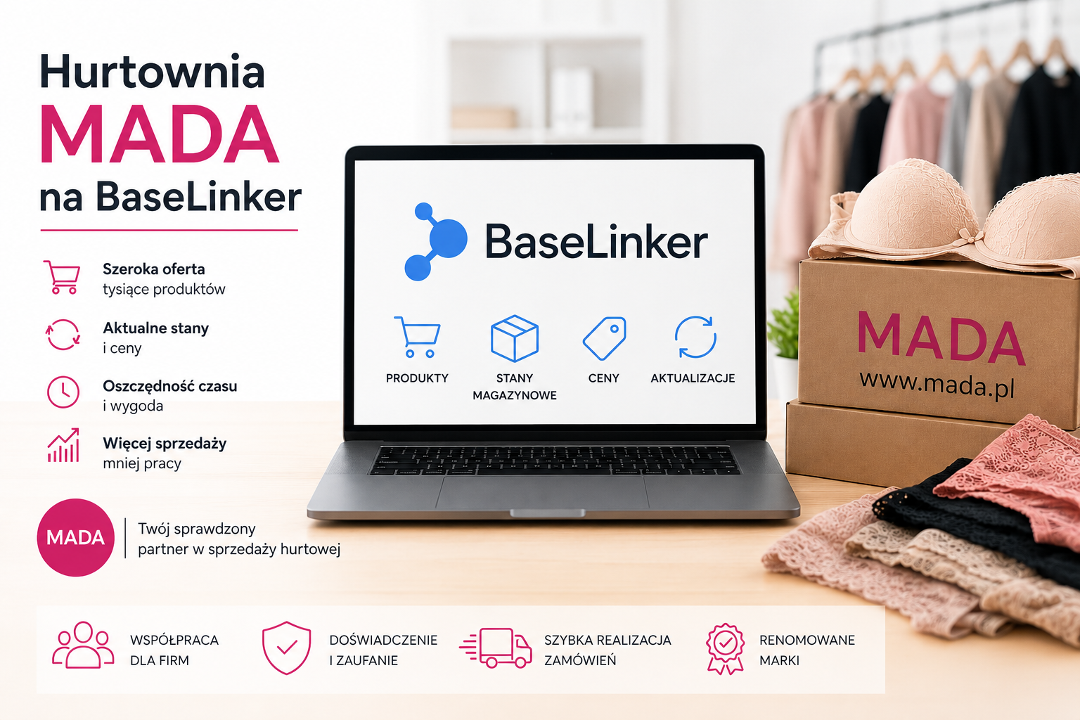 BaseLinker Hurtownia bielizny MADA | Hurtownia B2B | www.mada.pl